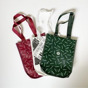 Lot of 3 lululemon athletica Small Reusable Tote Shopping Bags